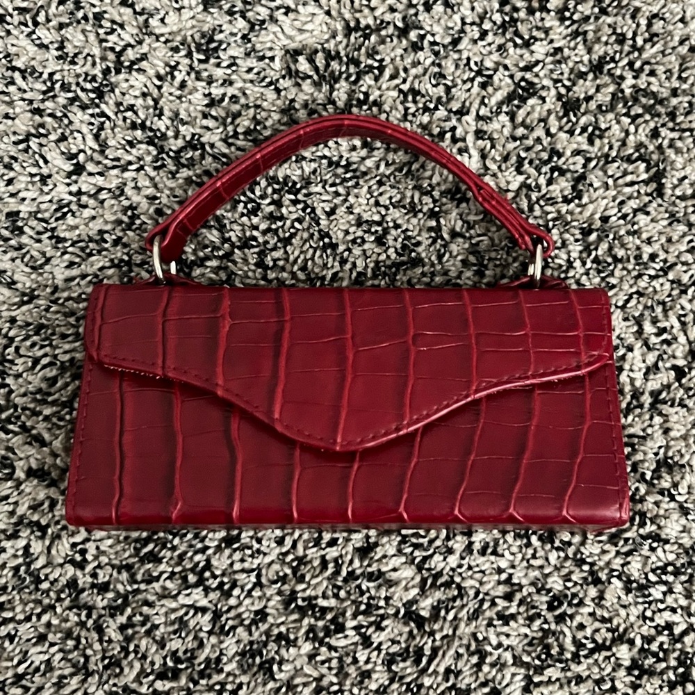Red Crocodile mini purse